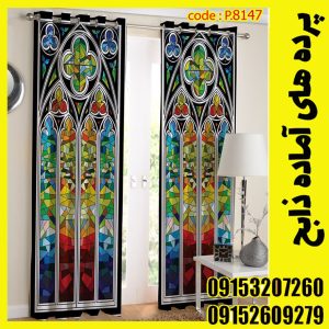 پنل هازان عرض 140 ارتفاع 190 طرح پنجره رنگی کد 8147